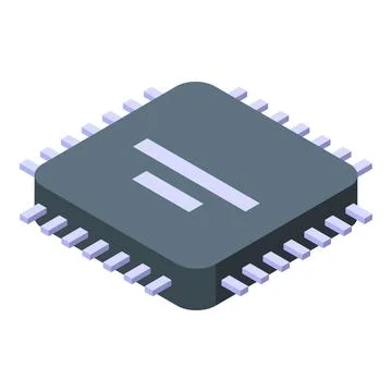 Vector illustration of an isometric view of a central processing unit cpu Illustrazione stock