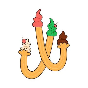 Vector illustration of J-corn ice creams. Stock Illustration