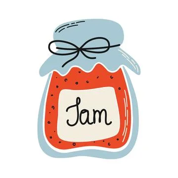 Vector illustration of jam. Jar of marmalade. Illustrazione stock