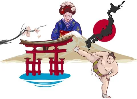 Vector illustration of a japan Illustrazione stock