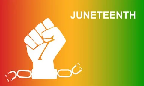 Vector illustration junetteenth isolated on gradient background. Stock Illustration