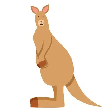 Vector illustration of a kangaroo in a flat style Stock Illustration