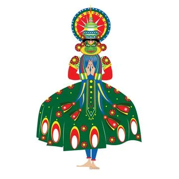 Vector illustration of kathkali dancer Stock Illustration