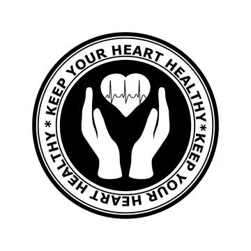 Vector illustration of keep your heart healthy sign on white background Stock Illustration