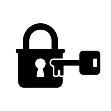 Vector illustration of a key and padlock.  Stock Illustration