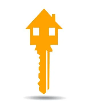 Vector illustration of key with house Stock Illustration