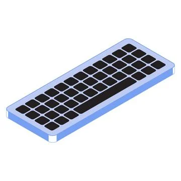 Vector illustration of a keyboard pc in a minimalist isometric style Stockillustratie