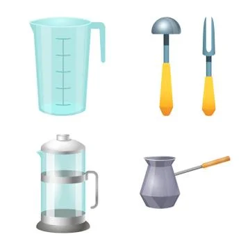 Vector illustration of kitchen and cook logo. Set of kitchen and appliance stock Illustration