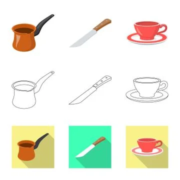Vector illustration of kitchen and cook logo. Collection of kitchen and Stock Illustration