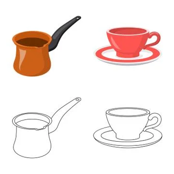 Vector illustration of kitchen and cook sign. Set of kitchen and appliance Stock Illustration