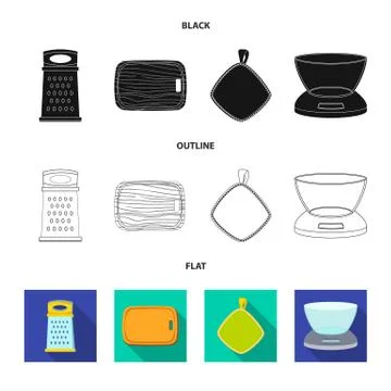 Vector illustration of kitchen and cook logo. Collection of kitchen and Illustration