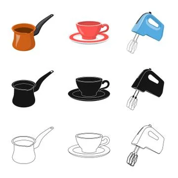 Vector illustration of kitchen and cook icon. Set of kitchen and appliance stock Stock Illustration