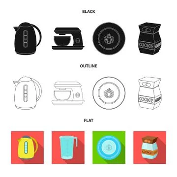 Vector illustration of kitchen and cook icon. Collection of kitchen and Stock Illustration