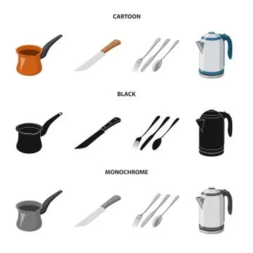 Vector illustration of kitchen and cook logo. Collection of kitchen and Illustration
