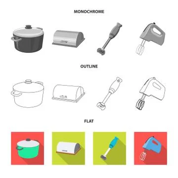 Vector illustration of kitchen and cook symbol. Collection of kitchen and Stock Illustration