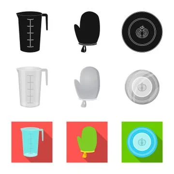Vector illustration of kitchen and cook icon. Collection of kitchen and 库存插图