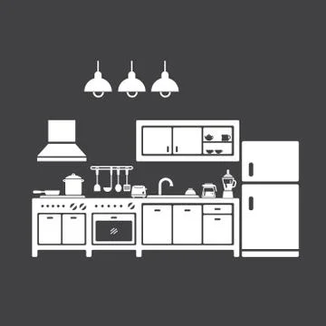 Vector illustration of kitchen Illustrazione stock