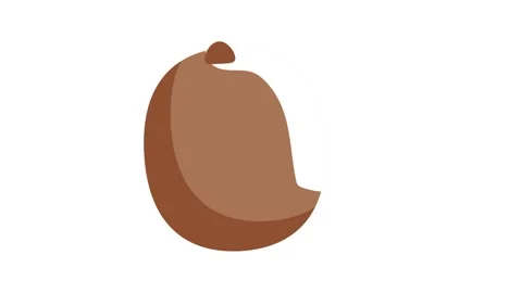 Vector illustration of a kiwi fruit, showcasing its fuzzy brown exterior an.. Stock-Footage 332461644