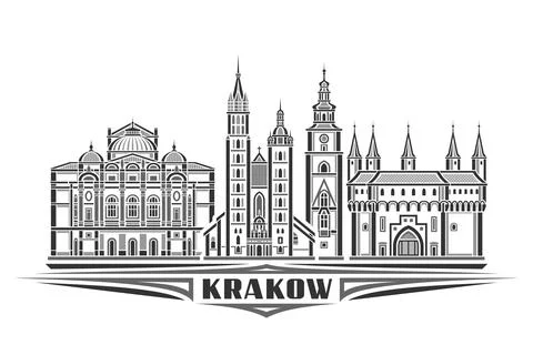 Vector illustration of Krakow Ilustración de archivo