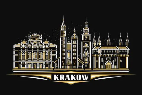 Vector illustration of Krakow Stock Illustration