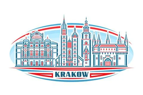 Vector illustration of Krakow Ilustración de archivo
