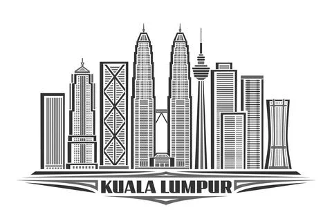 Vector illustration of Kuala Lumpur Stock Illustration