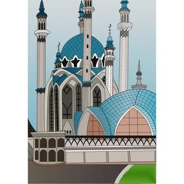 Vector Illustration of of Kul Sharif mosque Russia Stock Illustration