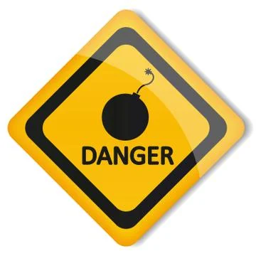 Vector illustration label bomb Stock Illustration