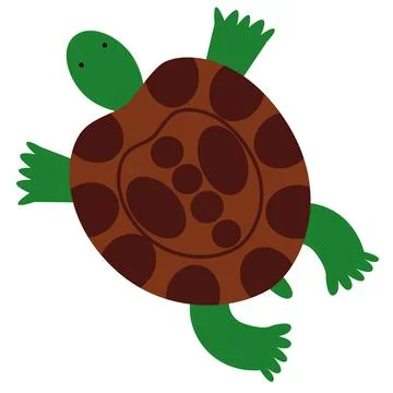 Vector illustration of a land turtle in a flat style Stock Illustration