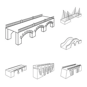Vector illustration of landmark and structure sign. Collection of landmark and 스톡 일러스트