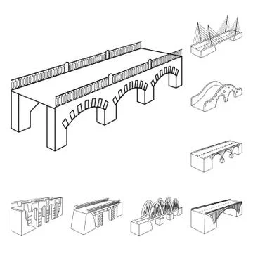 Vector illustration of landmark and structure logo. Collection of landmark and 스톡 일러스트