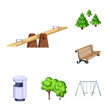 Vector illustration of landscape and park icon. Collection of landscape and Stock Illustration