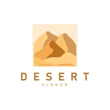 Vector illustration landscape desert logo design with desert hills sand simpl Stock Illustration