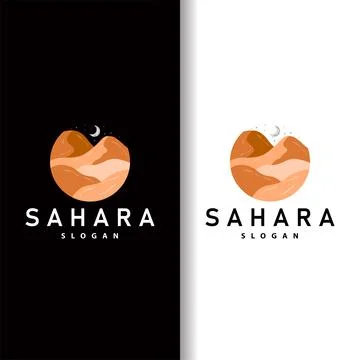 Vector illustration landscape desert logo design with desert hills sand simpl イラスト素材