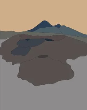 Vector illustration landscape of mountains Illustrazione stock