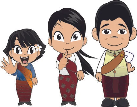 Vector illustration of Laos costume Stock Illustration
