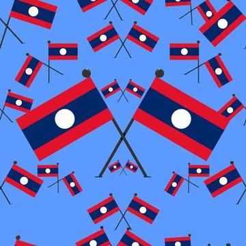 Vector Illustration of Laos Pattern Flags Stock Illustration