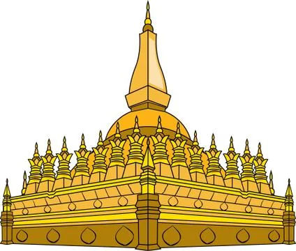 Vector illustration of  Laos temple Stock Illustration