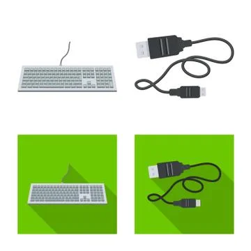 Vector illustration of laptop and device icon. Collection of laptop and server Illustrazione stock