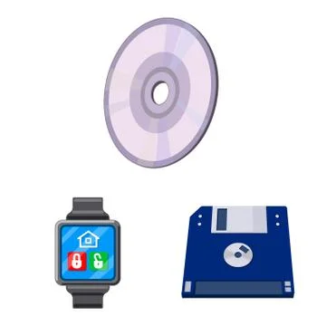 Vector illustration of laptop and device icon. Collection of laptop and server 스톡 일러스트
