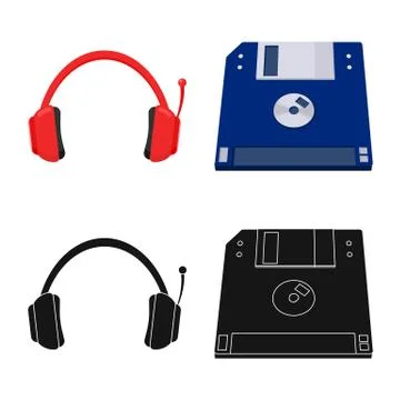Vector illustration of laptop and device logo. Collection of laptop and server Stock Illustration