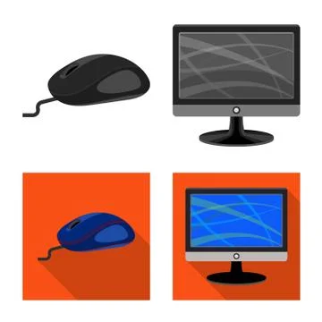 Vector illustration of laptop and device icon. Set of laptop and server vector Illustrazione stock