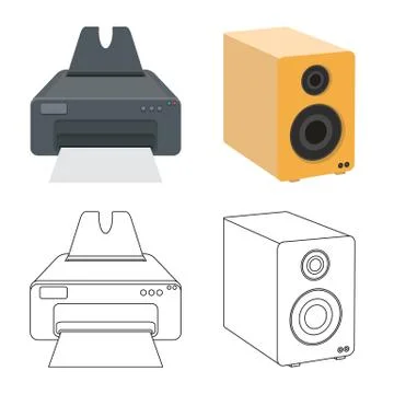 Vector illustration of laptop and device icon. Set of laptop and server stock 스톡 일러스트