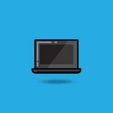 Vector illustration laptop on a blue background. Netbook icon, notebook vector Stock Illustration
