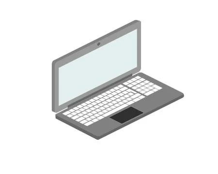 Vector illustration of laptop on white background. 3d. Stock Illustration