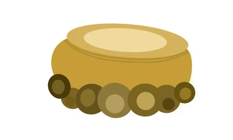 Vector illustration, a large clay pot or frying pan that villagers Illustrazione stock