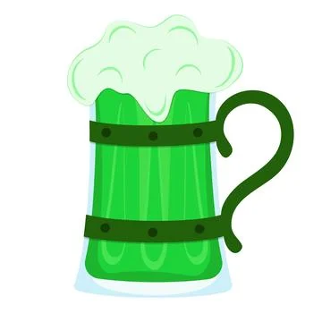 Vector illustration. Large mug of green beer. St.Patrick 's Day Stock Illustration