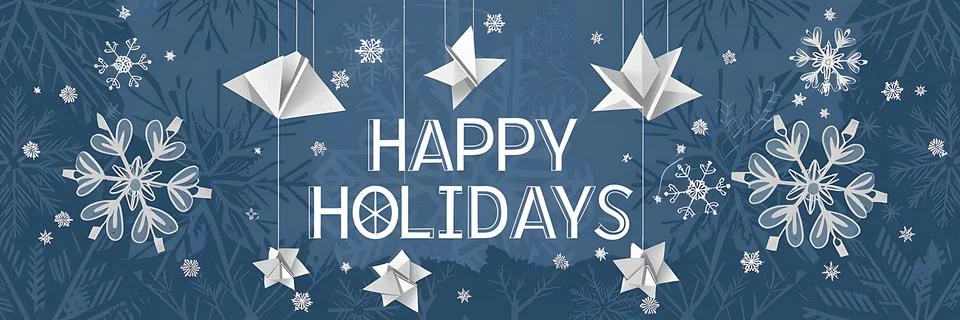 A vector illustration of a large winter time banner with holiday Stock Illustration