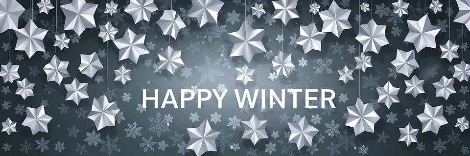 A vector illustration of a large winter time banner with holiday Stock Illustration