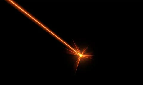 Vector illustration of laser beam effect with bright orange glow and flash. Illustrazione stock